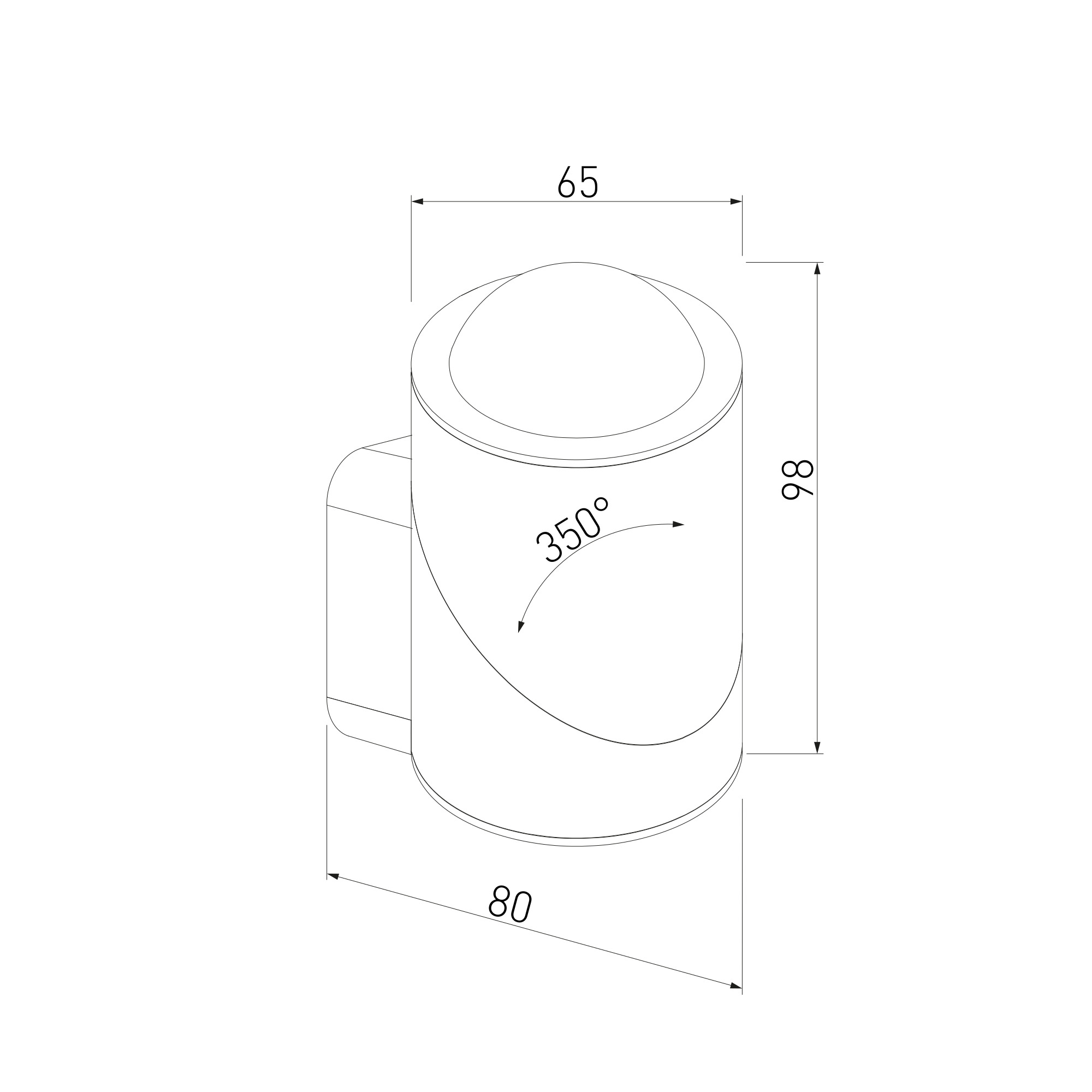 Уличный поворотный светодиодный настенный светильник GIRA U LED IP54 35127/U черный - вид 4