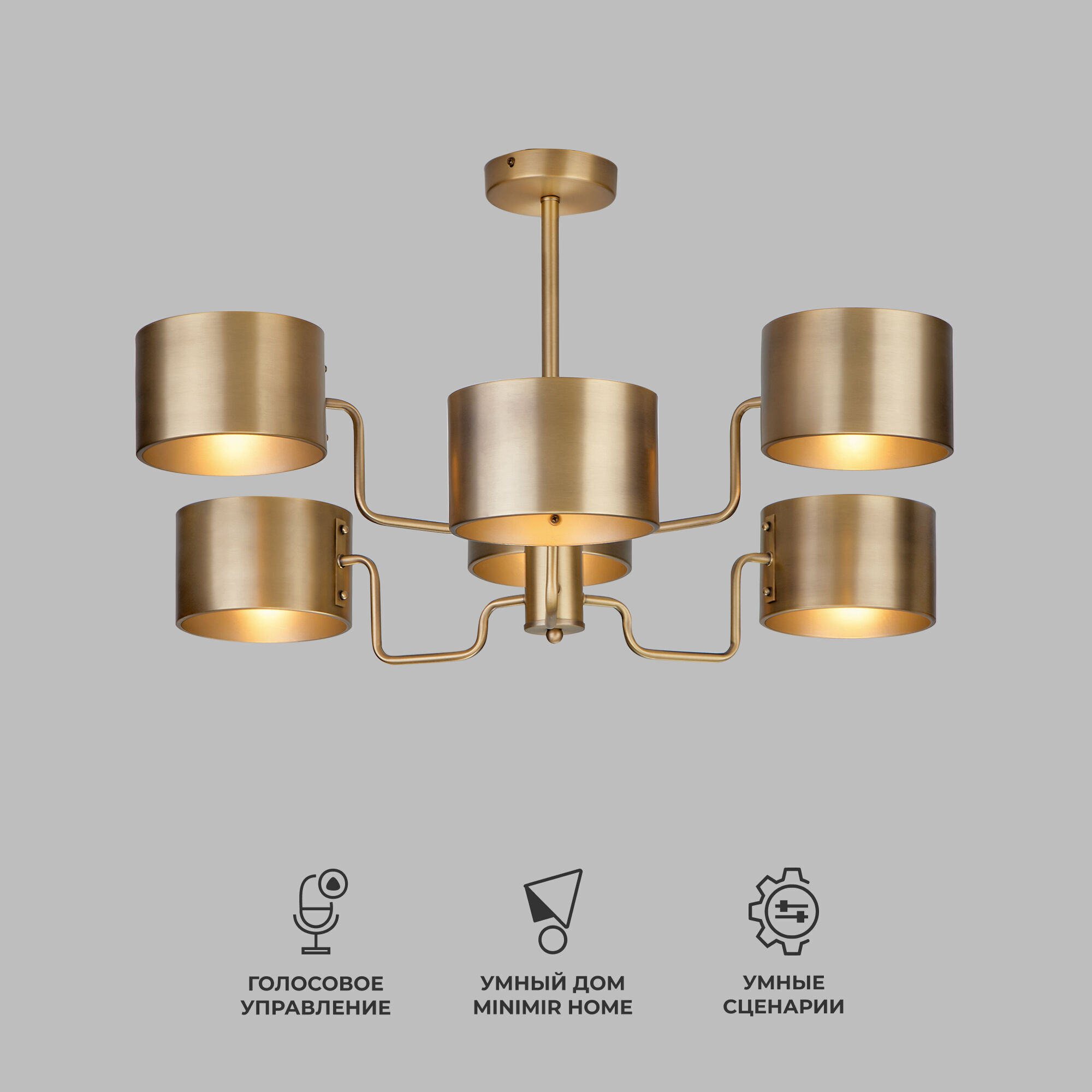 Умная потолочная люстра в стиле лофт Bogate's Pallada 293/6. Фото 2