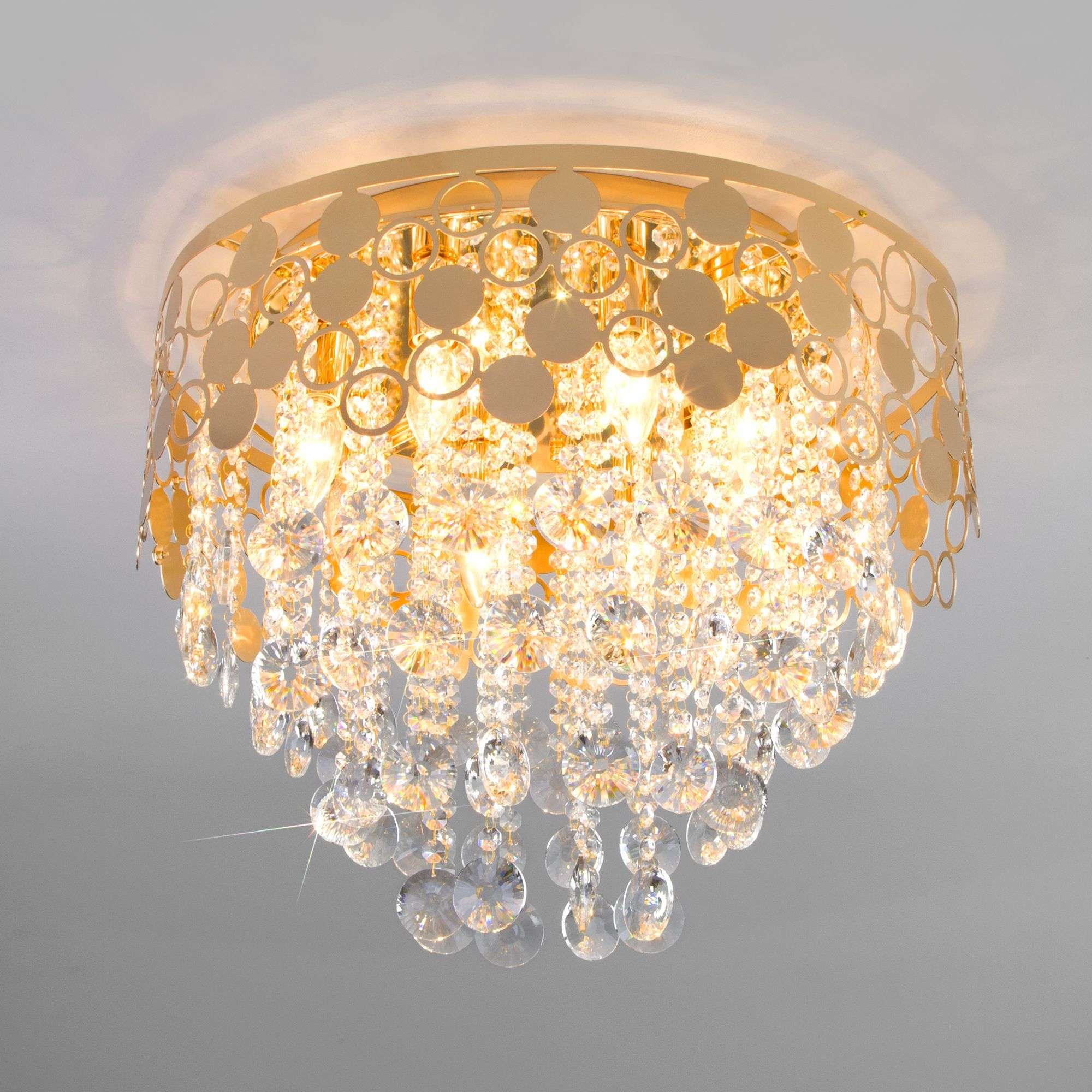 Умный подвесной светильник Eurosvet Lianna 10123/8 золото/прозрачный хрусталь Strotskis Smart (10114/8). Фото 5