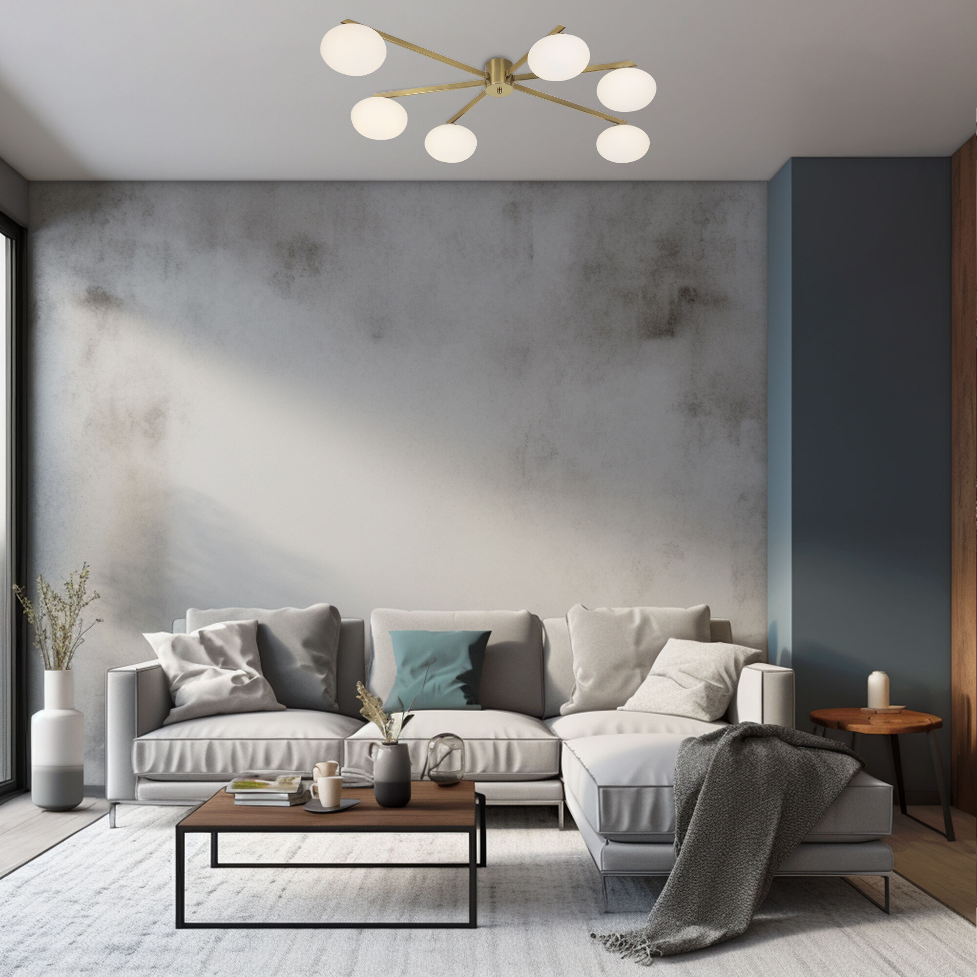 Умный потолочный светильник Eurosvet Opaline 70220/6 латунь Smart. Фото 4