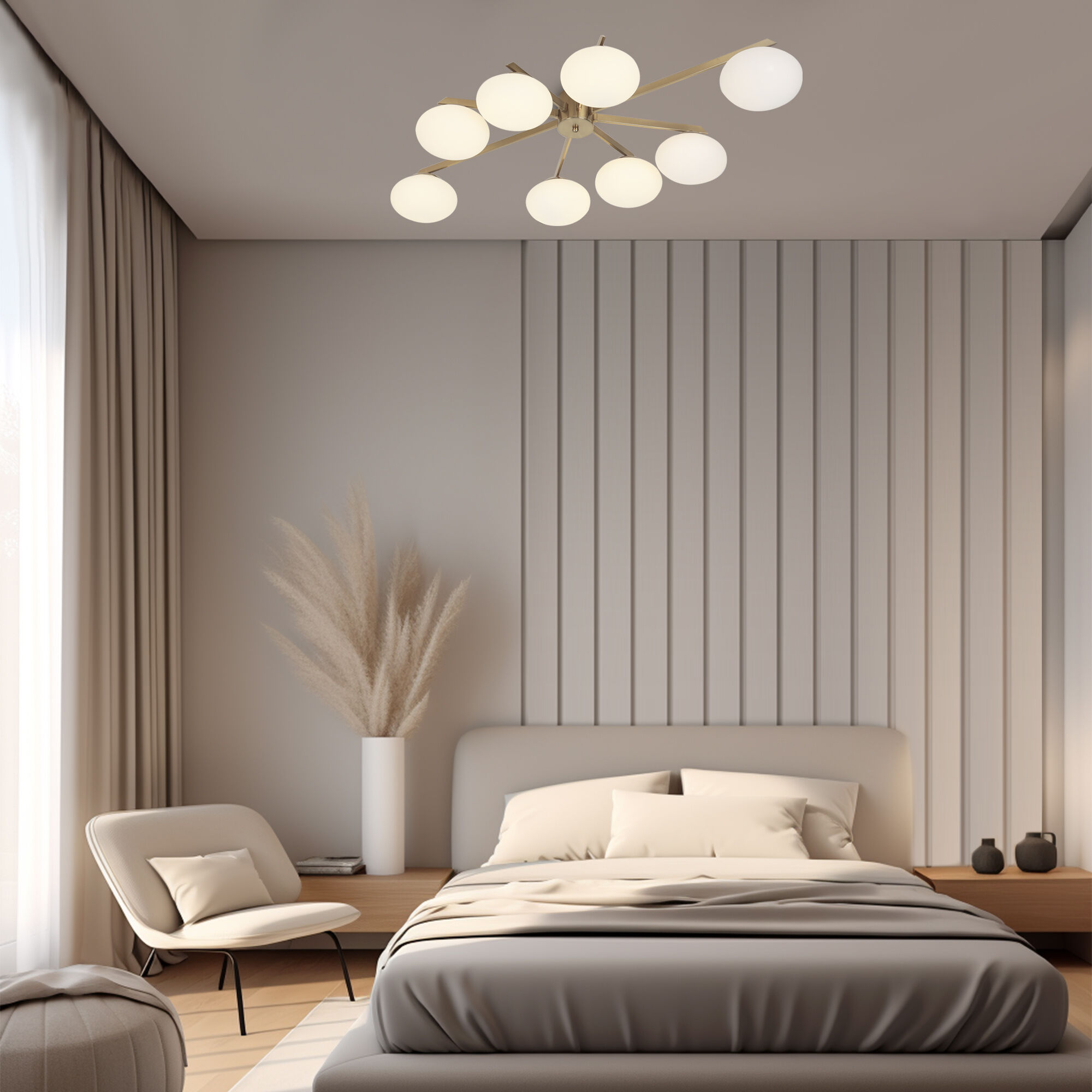 Умный потолочный светильник Eurosvet Opaline 70220/8 латунь Smart. Фото 4